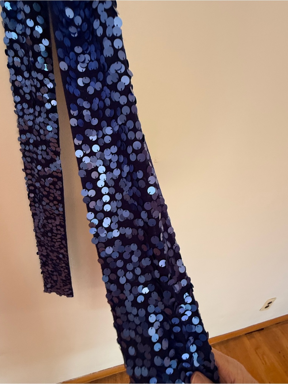 Eileen Fisher Navy Blue Sequin Scarf
